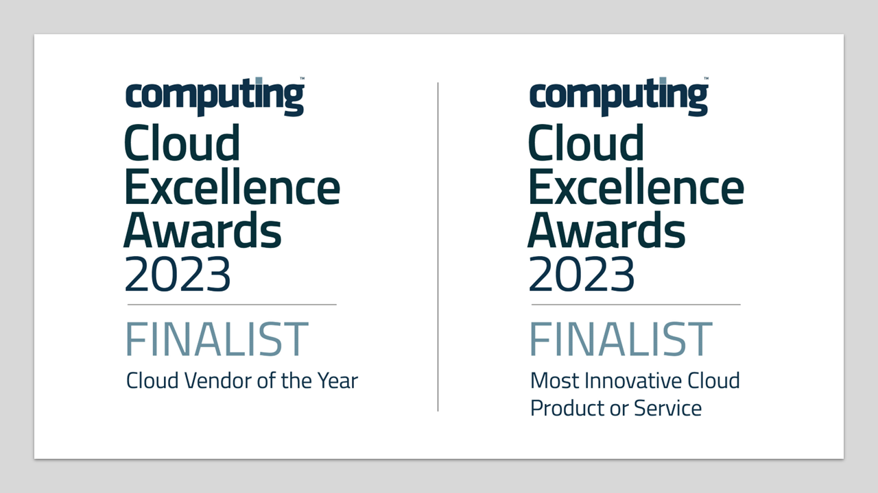 Finalists digital badge for Computing Cloud Excellence awards Cloud Vendor of the year 2023